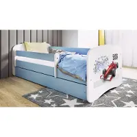 RAUMHIRSCH FURNITURE Kinderbett Jugendbett Formel 1 70x140, 80x160, 80x180 cm - Komplettset mit Schublade & Rausfallschutz