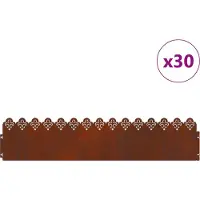 Syfax Rasenkanten 30 pcs Rostig 103 x 0,05 x 22 cm Wetterfeststahl