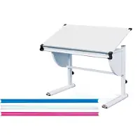 Ebuy24 Mirsa Schreibtisch mit hebe/senk Platte weiss.