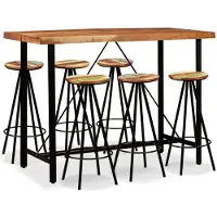 Syfax 7-tlg. Bar-Set Massivholz Akazie und Altholz
