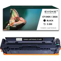 Evoke Toner für HP / Canon CF540X / CRG054H-CF540X/CRG054H CF540X / CRG054H Schwarz (black) | Ersatz für Color LaserJet Pro M254nw M280nw M281fw