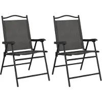 Syfax Klappbare Gartenstühle 2 Stk. Graumeliert Stahl und Textilene