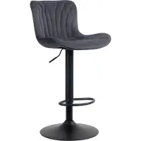 CLP Barhocker Linus I Höhenverstellbarer Tresenhocker, Farbe: creme, Material: Samt