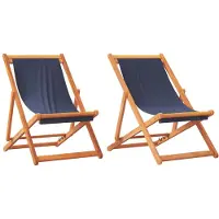 Syfax Klappstühle, 2 Stück, blauer Stoff