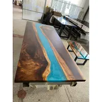 AEA Moderne Tische Esstisch Design Tisch Harz Meer Fluss Möbel 220x90 Epoxid Ozean