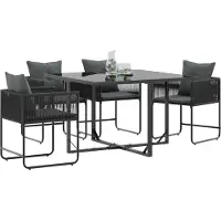 Syfax Stuhl 4 stk. Schwarz und Anthrazit PE-Rattan