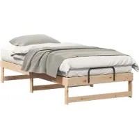Syfax Bettrahmen Braun 90 x 200 cm Massives Kiefernholz