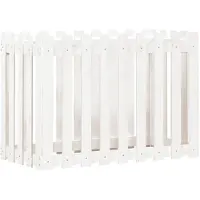 Syfax Hochbeet Lattenzaun-Design Weiß 100x50x70 cm Massivholz Kiefer