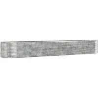 Syfax Hochbeet Silbern 554x100x68 cm Pulverbeschichteter Stahl