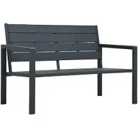 The Living Store Gartenbank 120 cm HDPE Grau Holz-Optik