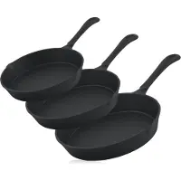 BBQ-Toro Gusseisen Brat und Steak Pfannen Set | Ø 16 cm, Ø 20 cm, Ø 24 cm