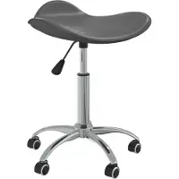 Syfax Bürostuhl Grau Kunstleder höhenverstellbar 110 kg 44 x 44 x (46-57) cm