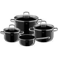 Silit Elegance Line, Schwarz, Edelstahl, Silargan, Edelstahl, Glas, Keramik, Gas, Induktion, Versiegelte Platte