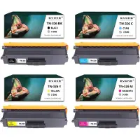 Evoke 4x Toner für Brother TN326BK-326B TN326BK CMYK = Schwarz + Blau + Rot + Gelb | Ersatz für HL-L8350CDW MFC-L8850CDW MFC-L8650CDW MFC-L8850CDW