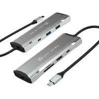 J5CREATE JCD393-N 4K60 Elite USB-C 10Gbps Mini Dock, Kabelgebunden, USB 3.2 Gen 1 (3.1 Gen 1) Type-C, 100 W, 10,100,1000 Mbit/s, Grau, Space Grey