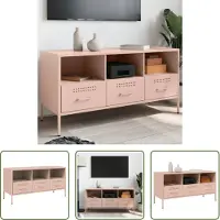 The Living Store TV-Schrank Rosa 100,5x39x50,5 cm Kaltgewalzter Stahl