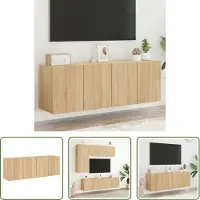 The Living Store TV-Wandschränke 2 Stk. Sonoma-Eiche 60x30x41 cm