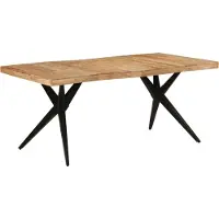 The Living Store Esstisch Schwarz 180x90x77 cm Massivholz Akazie
