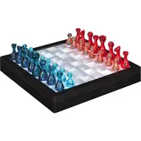 Spies Online LED-Schachbrett – Beleuchtetes strategisches Brettspiel – Moderne, glasklare Schachfiguren – Perfekt für Abendspiele und Geschenke