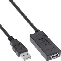 InLine USB 2.0 Aktiv-Verlängerung, USB-A Stecker/Buchse, 12.5m, 12,5 m, USB A, USB A, USB 2.0, 0,48 Gbit/s, Schwarz