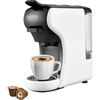 Camry Multikapsel-Espressomaschine CR 4414 Pumpendruck 19 bar, Mahlwerk/Kapsel, 1450 W, Weiß/Schwarz