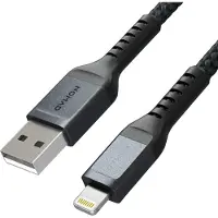 Nomad Lightning / USB Kabel aus Aramidfasern + Silikon Kabelbinder by – Schwarz