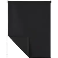 Blumtal Verdunklungsrollo 120 x 155 - 195 cm - Klemmfix Rollo ohne Bohren - Thermorollo - Klemmrollo - Sichtschutz Rollo in Schwarz