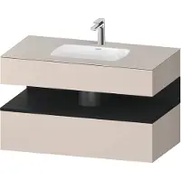 Duravit Einbauwaschtisch-Möbel-Set Qatego 100x55x60cm, E sw/tau ma, Konsolen-Waschtischunterbau