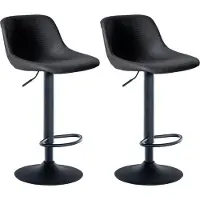 CLP 2er Set Barhocker Loft I Mit 2 Tresenhockern I Stühle Mit Rückenlehne, 360° Grad Drehbar Und Höhenverstellbar I Für Küche Und Theke, Farbe: grau, Material: Kunstleder