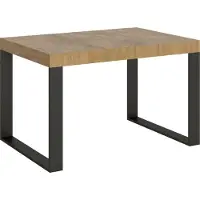 Itamoby Ausziehbarer Tisch 90x130/390 cm Tecno Quercia Natura Anthrazit-Gestell