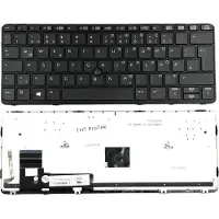 T-ProTek Tastatur - Farbe: Schwarz - mit Rahmen - mit Mausstick - mit Beleuchtung Deutsches Tastaturlayout kompatibel für HP EliteBook 820 G2