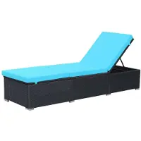 Syfax Sonnenliege mit Auflage Poly Rattan Schwarz