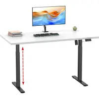 VCM Elektrisk højdejusterbart skrivebord, 140 x 50 cm, Siddestativ Skrivebord, 71–120 cm, Kontorbord med stålstativ - Lona