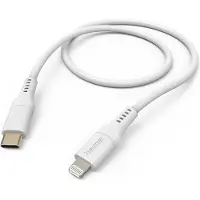 Hama Flexible, 1,5 m, Lightning, USB C, Männlich, Männlich, Weiß