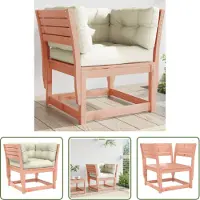 The Living Store Gartensofa mit Armlehnen und Kissen Massivholz Douglasie
