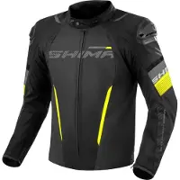 SHIMA Solid 2.0 wasserdichte Motorrad Textiljacke, schwarz/gelb, 3XL
