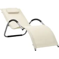 Syfax Sonnenliege Textilene Creme und Grau