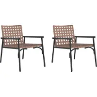 Syfax Gartenstuhl 2 stk. Braun Poly-Rattan