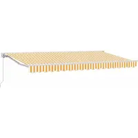 Syfax Manuelle Markise 4 x 2 m Gelb und Weiß gestreift 100% Polyester