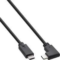InLine USB 3.2 Gen.2 Kabel, USB-C Stecker/Stecker gewinkelt, schwarz, 0,3m, 0,3 m, USB C, USB C, USB 3.2 Gen 2 (3.1 Gen 2), 20 Gbit/s, Schwarz