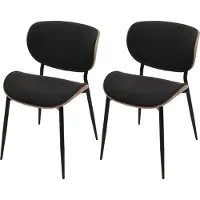 Mendler 2er-Set Esszimmerstuhl HWC-O45, Bugholz Stoff (370g/m²) - natur, dunkelgrau