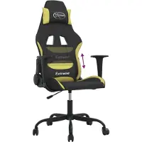 Syfax Gaming-Stuhl Schwarz und Hellgrün Stoff