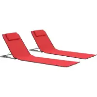 Syfax Klappbare Strandmatte 2 Stk. Stahl und Stoff Rot