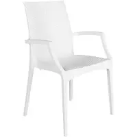 GRANDSOLEIL Weißer Bistro-Sessel aus Rattan