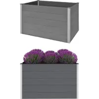 Syfax Garten-Hochbeet WPC 150x100x91 cm Grau