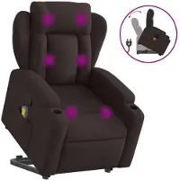 Syfax Massagesessel mit Aufstehhilfe Dunkelbraun Stoff