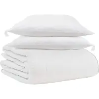 Syfax Winterbettdecke mit Kissen 3 Stk. Weiß Daunenfeder