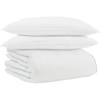 Syfax Winterbettdecke mit Kissen 3 Stk. Weiß Daunenfeder