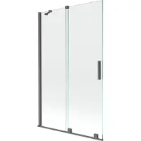 Mexen Velar 2-flügelige Duschwand 110 x 150 cm, transparent, gebürstetes Gun Gray - 896-110-000-01-66