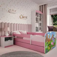 RAUMHIRSCH FURNITURE Kinderbett Jugendbett Safari 70x140, 80x160, 80x180 cm - Komplettset mit Matratze, Schublade & Rausfallschutz